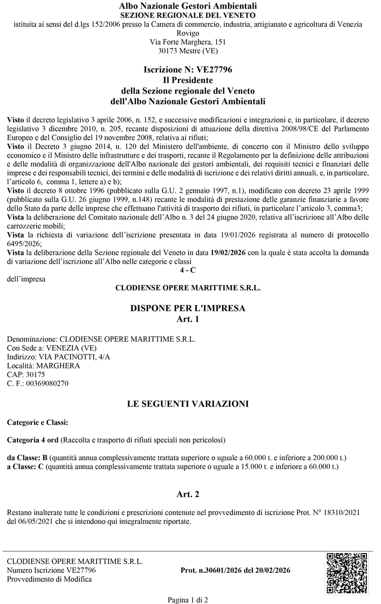 Albo Nazionale Gestori Ambientali Categoria 4C e 5C