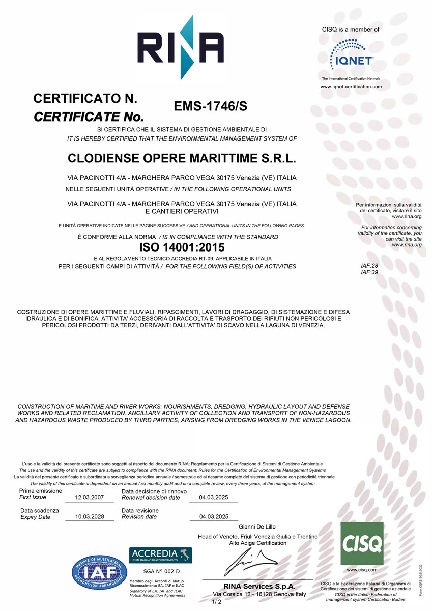 Certificato ISO 14001