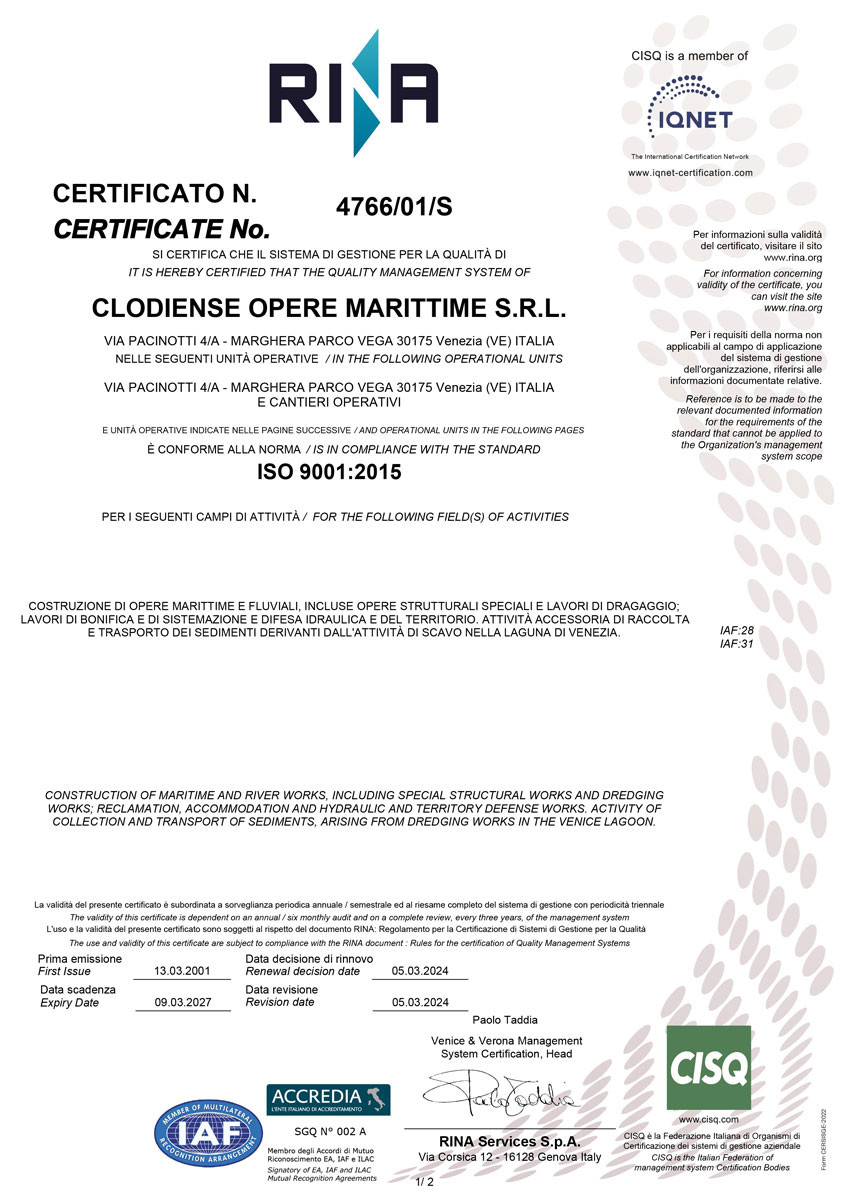 Certificato ISO 9001